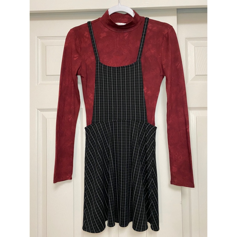 Skater Dress / Maroon Body Suit